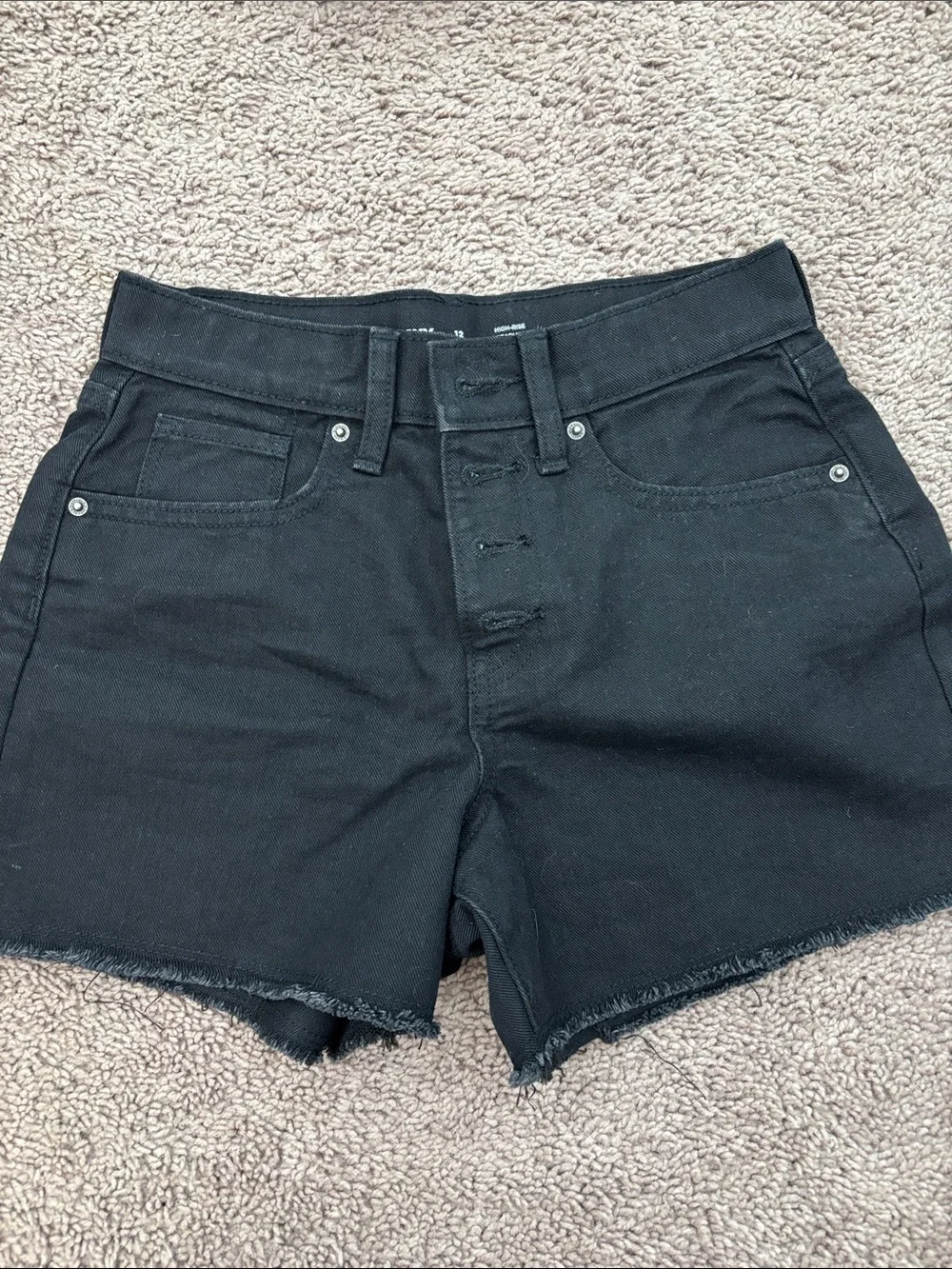 Black Women's High-Waist Denim Shorts